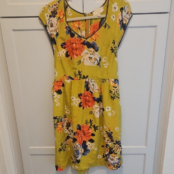 Anthropologie Dresses & Skirts - Anthropologie Orange Sundress with Flutter Sleeves and V-Neck